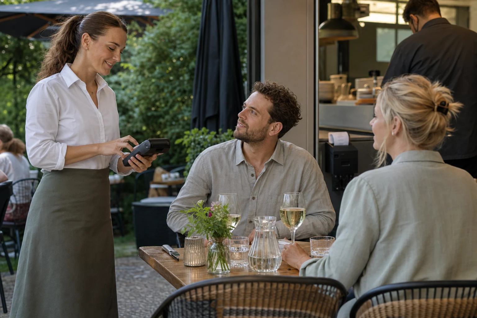KI-generierte Produktszene von HANDHELD POS für Handheld-Kasse; fiktives System.