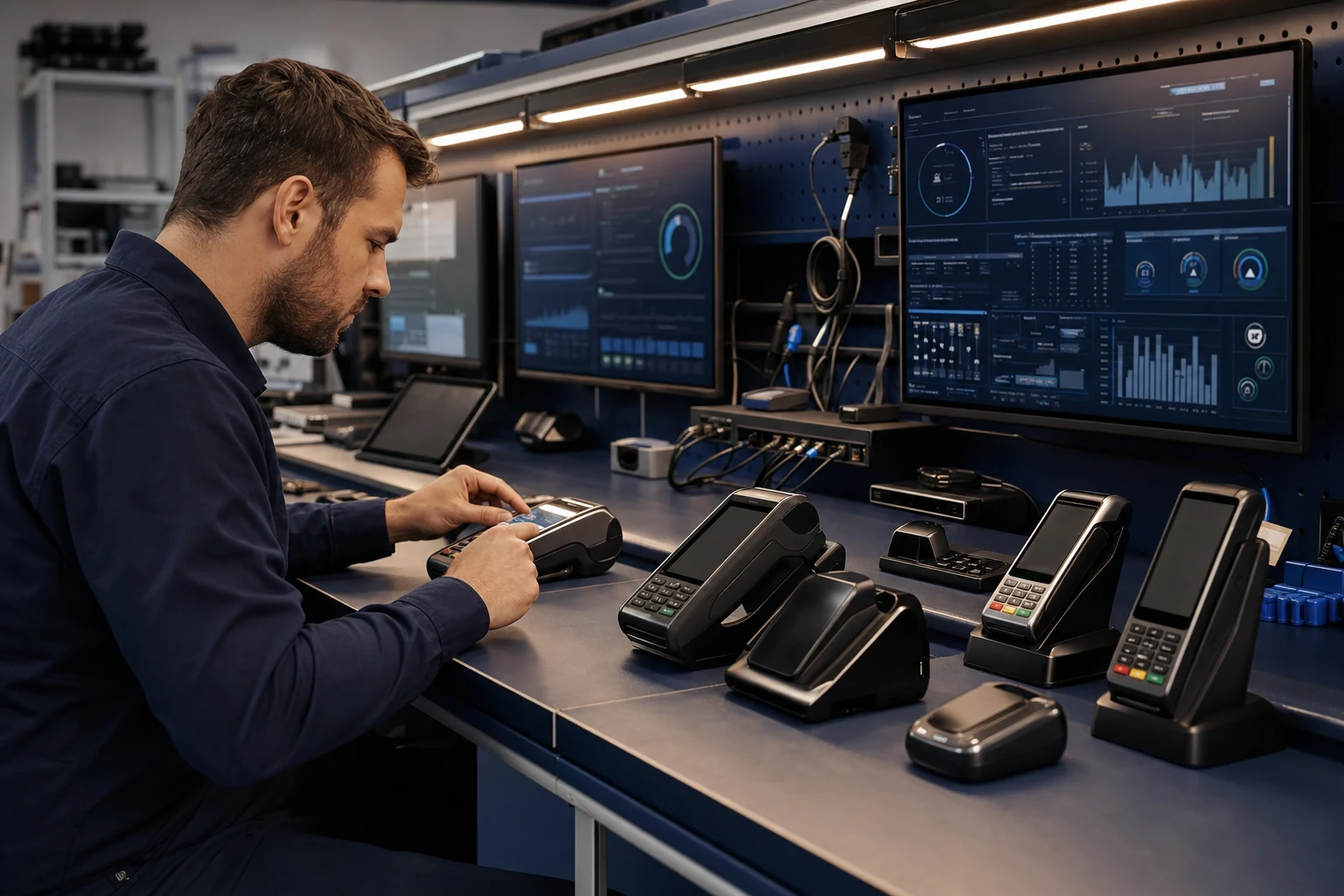 KI-generierte Detailansicht zu Mobile Terminals von PUNKTZAHL; fiktives System.