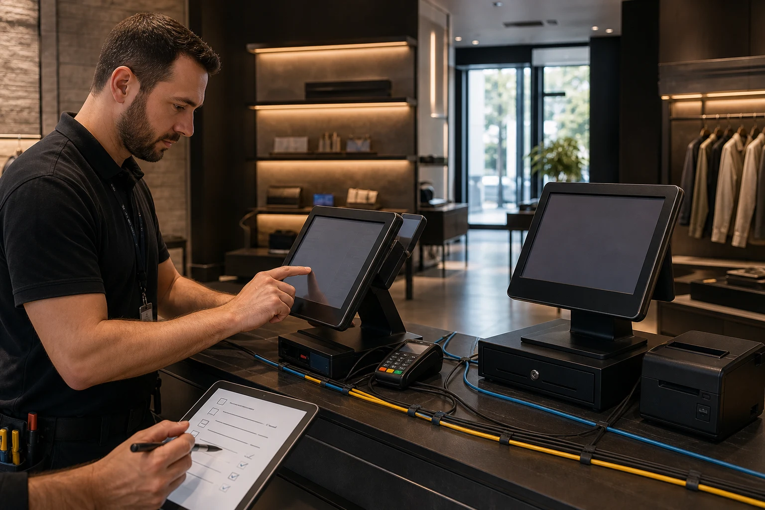 KI-generierte Detailansicht zu Schnittstellen von POS TRANSFER; fiktives System.